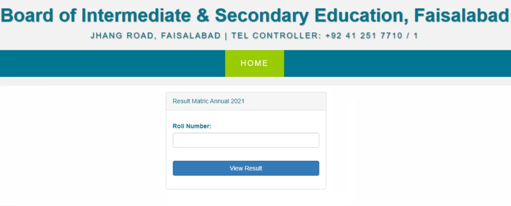 Faisalabad Board 10th Class Result